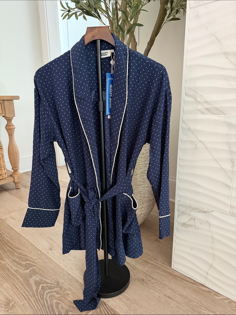 NWT Sleepy Jones Agnelli Smoking Jacket Navy Small